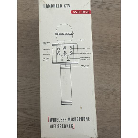 Microphone Ws-858 Wireless Microphone Karaoke Handheld USB Ktv Player Bluetooth - Picture 4 of 4